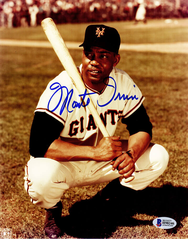 Monte Irvin Signed Giants Pose 8x10 Photo (Beckett) - IRV08P103 - Monte Irvin Signed Giants Pose 8x10 Photo (Beckett) product image