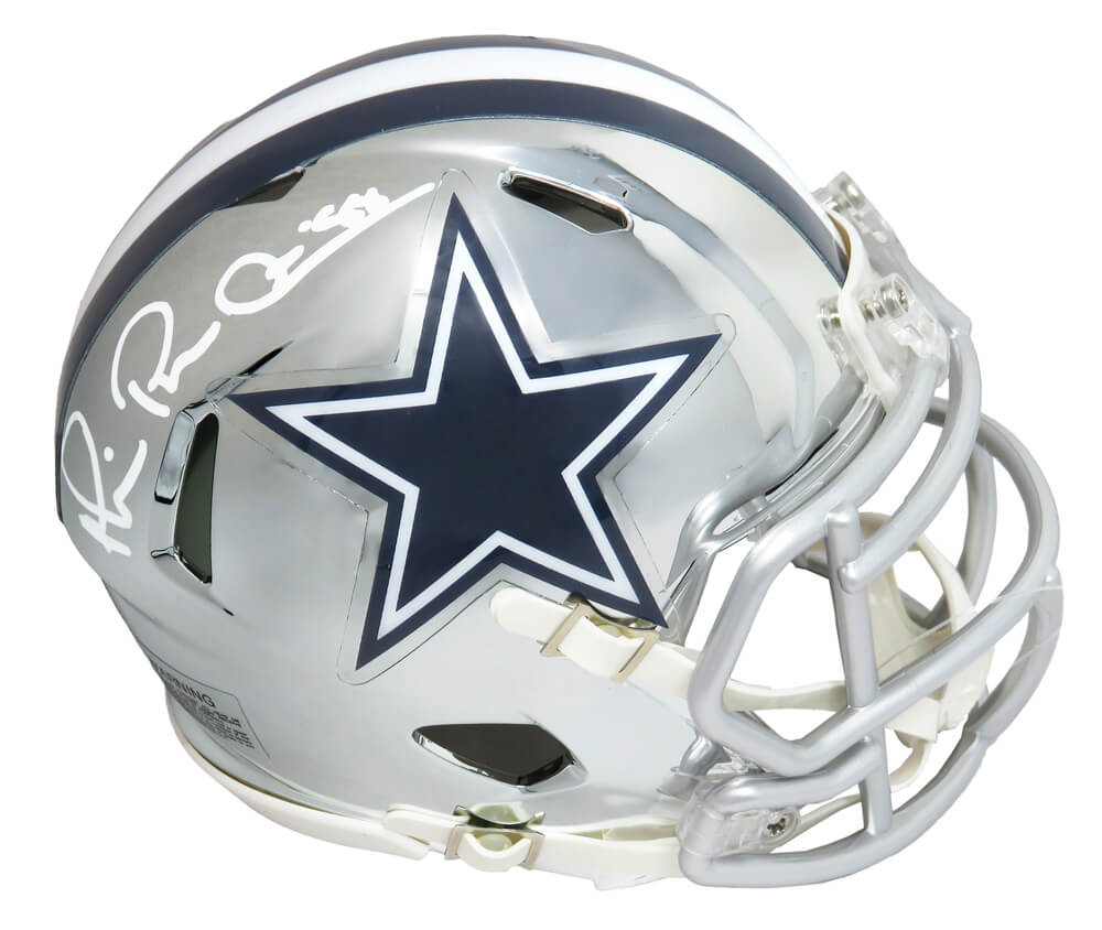 Michael Irvin Signed Dallas Cowboys Chrome Riddell Speed Mini Helmet - IRVMIN301 - Michael Irvin Signed Dallas Cowboys Chrome Riddell Speed Mini Helmet product image