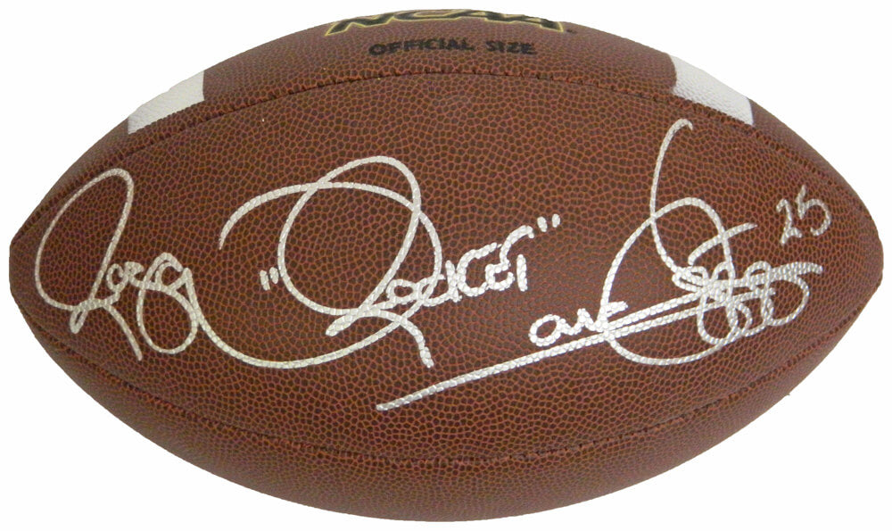 Raghib Ismail Signed Wilson NCAA Full Size Football w/Rocket - ISMFTB300 - Raghib Ismail Signed Wilson NCAA Full Size Football w/Rocket product image