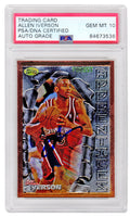 Allen Iverson Signed Philadelphia 76ers 1996 Topps Finest Rookie Basketball Card #60 (PSA Encapsulated - Auto Grade 10) - IVECAR201 - Allen Iverson Signed Philadelphia 76ers 1996 Topps Finest Rookie Basketball Card #60 (PSA Encapsulated - Auto Grade 10) product image