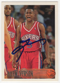 Allen Iverson Signed Philadelphia 76ers 1996 Topps Basketball Rookie Trading Card #171 - IVECAR204 - Allen Iverson Signed Philadelphia 76ers 1996 Topps Basketball Rookie Trading Card #171 product image