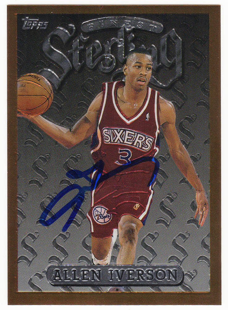 Allen Iverson Signed Philadelphia 76ers 1996 Topps Finest Basketball Rookie Trading Card #240 - IVECAR206 - Allen Iverson Signed Philadelphia 76ers 1996 Topps Finest Basketball Rookie Trading Card #240 product image