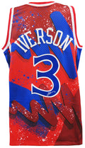 Allen Iverson Signed Philadelphia 76ers M&N Red Hyper Hoops NBA Swingman Basketball Jersey - IVEJRY206 - Allen Iverson Signed Philadelphia 76ers M&N Red Hyper Hoops NBA Swingman Basketball Jersey product image