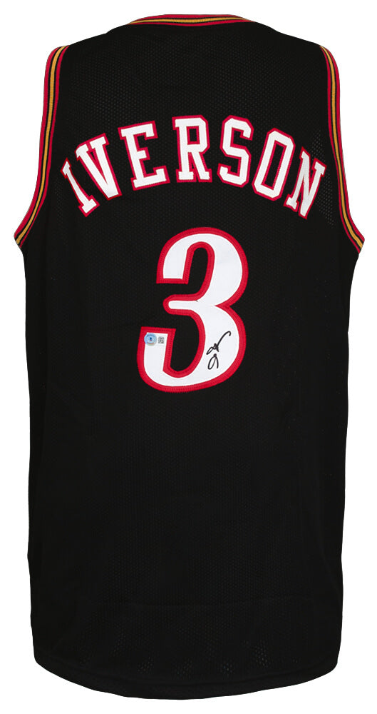 Allen Iverson Signed Black Custom Basketball Jersey - (Beckett) - IVEJRY209 - Allen Iverson Signed Black Custom Basketball Jersey - (Beckett) product image