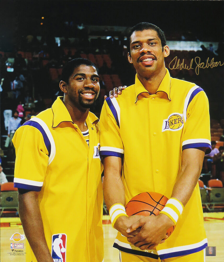 Kareem Abdul-Jabbar Signed Los Angeles Lakers With Magic Johnson 16x20 Photo - JAB16P215 - Kareem Abdul-Jabbar Signed Los Angeles Lakers With Magic Johnson 16x20 Photo product image