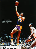 Kareem Abdul-Jabbar Signed Los Angeles Lakers Purple Jersey Sky Hook Shot 16x20 Photo - JAB16P218 - Kareem Abdul-Jabbar Signed Los Angeles Lakers Purple Jersey Sky Hook Shot 16x20 Photo product image