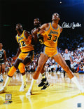 Kareem Abdul-Jabbar Signed Los Angeles Lakers With Magic Johnson Action 16x20 Photo - JAB16P220 - Kareem Abdul-Jabbar Signed Los Angeles Lakers With Magic Johnson Action 16x20 Photo product image