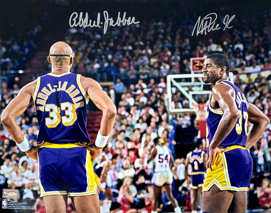 Kareem Abdul-Jabbar & Magic Johnson Dual Signed Los Angeles Lakers 16x20 Photo - JAB16P240 - Kareem Abdul-Jabbar & Magic Johnson Dual Signed Los Angeles Lakers 16x20 Photo product image