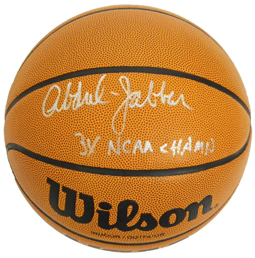 Kareem Abdul-Jabbar Signed Wilson NCAA Basketball w/3x NCAA Champs - JABBSK206 - Kareem Abdul-Jabbar Signed Wilson NCAA Basketball w/3x NCAA Champs product image