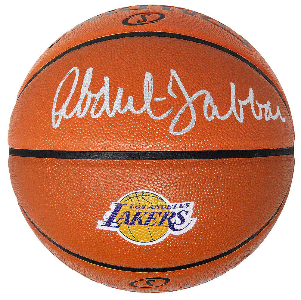 Kareem Abdul-Jabbar Signed Spalding Los Angeles Lakers Logo Game Series Replica NBA Basketball - JABBSK213 - Kareem Abdul-Jabbar Signed Spalding Los Angeles Lakers Logo Game Series Replica NBA Basketball product image