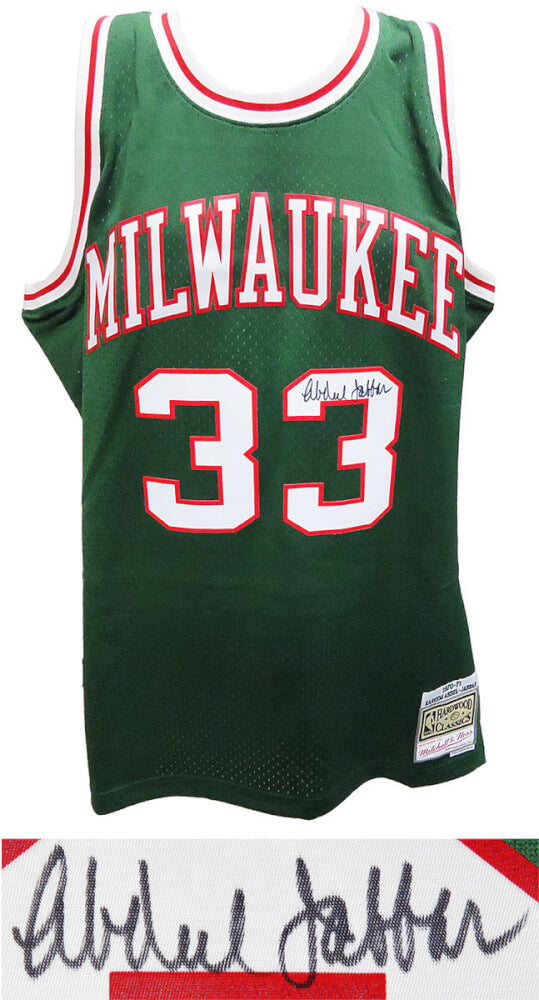 Kareem Abdul-Jabbar Signed Milwaukee Bucks Green Mitchell & Ness NBA Swingman Basketball Jersey - JABJRY203 - Kareem Abdul-Jabbar Signed Milwaukee Bucks Green Mitchell & Ness NBA Swingman Basketball Jersey product image