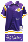 Kareem Abdul-Jabbar Signed Los Angeles Lakers Purple Mitchell & Ness NBA Warm Up Jacket - JABJRY205 - Kareem Abdul-Jabbar Signed Los Angeles Lakers Purple Mitchell & Ness NBA Warm Up Jacket product image
