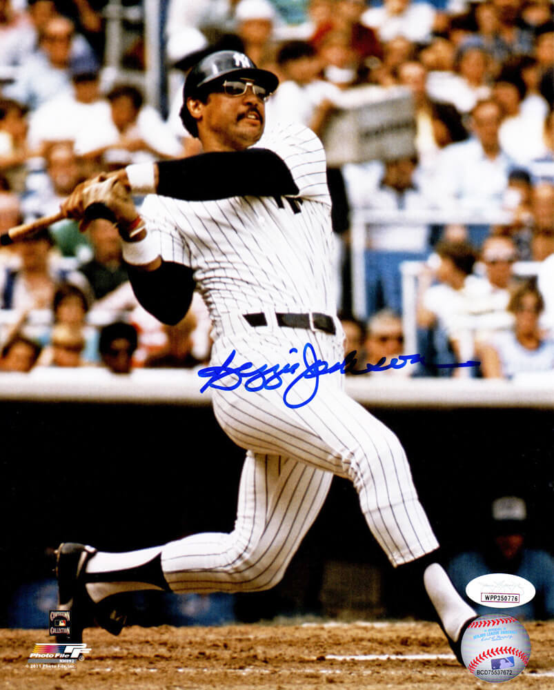 Reggie Jackson Signed New York Yankees Swinging 8x10 Photo (JSA) - JAC08P103 - Reggie Jackson Signed New York Yankees Swinging 8x10 Photo (JSA) product image