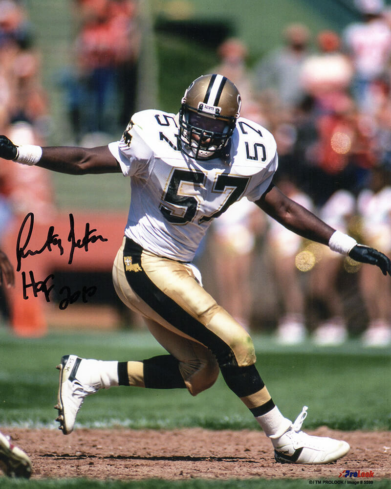 Rickey Jackson Signed New Orleans Saints White Jersey Action 8x10 Photo w/HOF 2010 - JAC08P327 - Rickey Jackson Signed New Orleans Saints White Jersey Action 8x10 Photo w/HOF 2010 product image