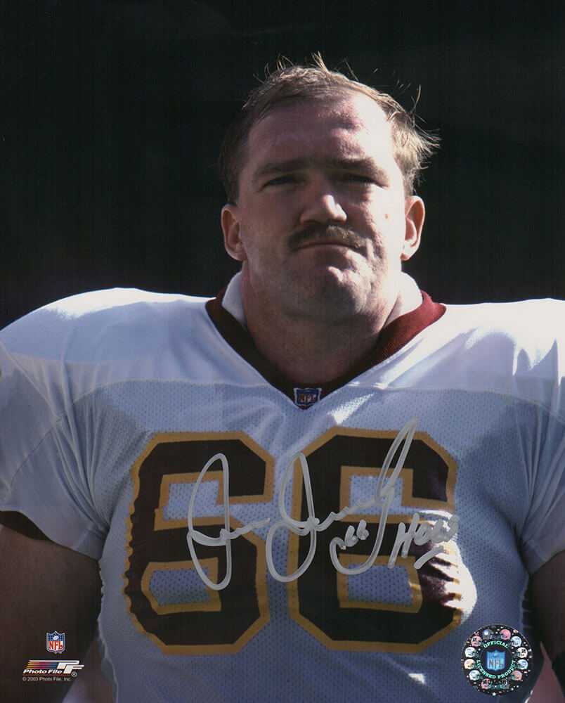 Joe Jacoby Signed Washington Football Team White Jersey Close Up 8x10 Photo w/Hogs - JAC08P341 - Joe Jacoby Signed Washington Football Team White Jersey Close Up 8x10 Photo w/Hogs product image