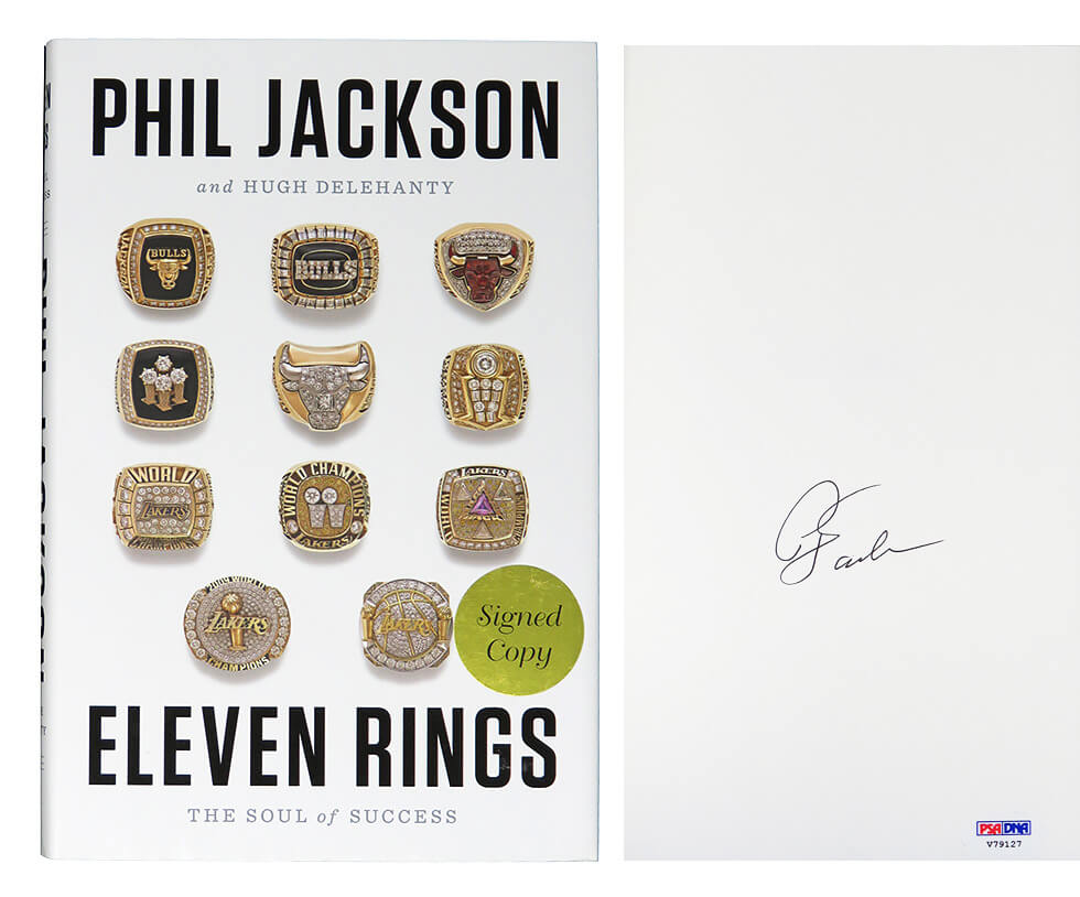 Phil Jackson Signed Eleven Rings Hardcover Book - JACBOK200 - Phil Jackson Signed Eleven Rings Hardcover Book product image