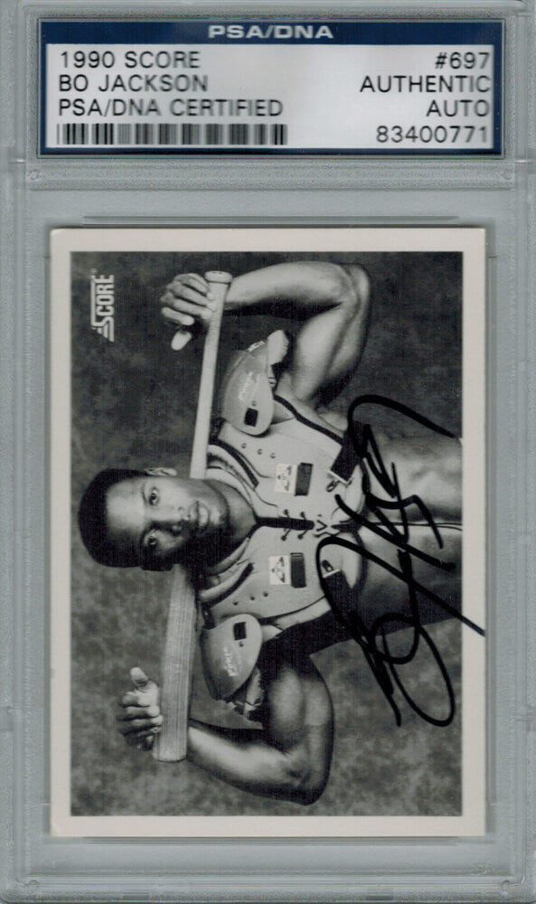 Bo Jackson Signed 'Bo Knows' 1990 Score Baseball Card #697 - PSA/DNA - JACCAR100 - Bo Jackson Signed 'Bo Knows' 1990 Score Baseball Card #697 - PSA/DNA product image