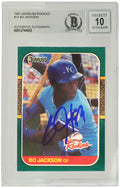 Bo Jackson Signed Kansas City Royals 1987 Donruss The Rookies Baseball Card #14 - (Beckett / Auto Grade 10) - JACCAR105 - Bo Jackson Signed Kansas City Royals 1987 Donruss The Rookies Baseball Card #14 - (Beckett / Auto Grade 10) product image