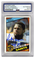 Rickey Jackson Signed New Orleans Saints 1984 Topps Rookie Football Card #303 w/HOF 2010 (PSA Encapsulated) - JACCAR313 - Rickey Jackson Signed New Orleans Saints 1984 Topps Rookie Football Card #303 w/HOF 2010 (PSA Encapsulated) product image