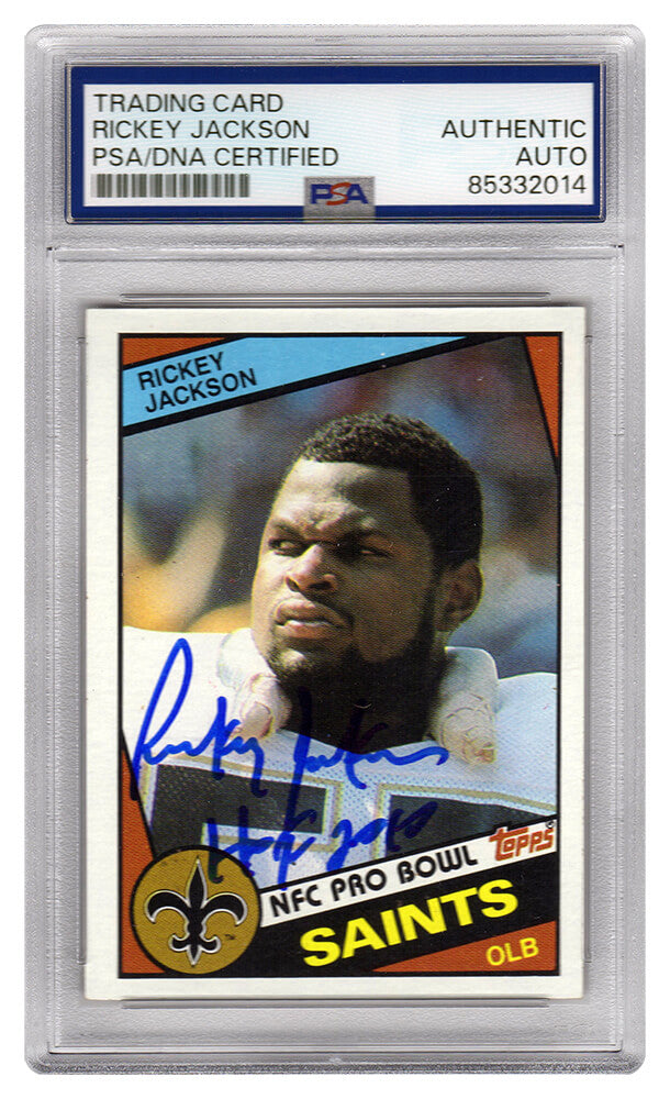 Rickey Jackson Signed New Orleans Saints 1984 Topps Rookie Football Card #303 w/HOF 2010 (PSA Encapsulated) - JACCAR313 - Rickey Jackson Signed New Orleans Saints 1984 Topps Rookie Football Card #303 w/HOF 2010 (PSA Encapsulated) product image