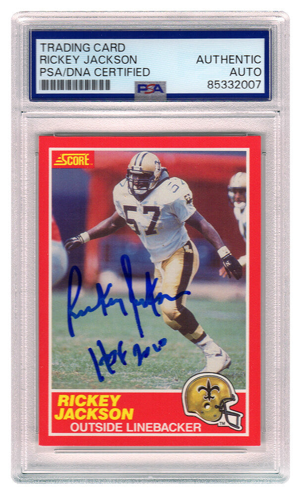 Rickey Jackson Signed New Orleans Saints 1989 Score Football Card #136 w/HOF 2010 (PSA Encapsulated) - JACCAR314 - Rickey Jackson Signed New Orleans Saints 1989 Score Football Card #136 w/HOF 2010 (PSA Encapsulated) product image