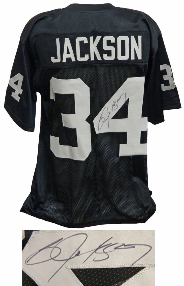 Bo Jackson Signed Black Custom Football Jersey - JACJRY300 - Bo Jackson Signed Black Custom Football Jersey product image