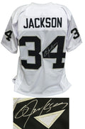Bo Jackson Signed White Custom Football Jersey - JACJRY301 - Bo Jackson Signed White Custom Football Jersey product image
