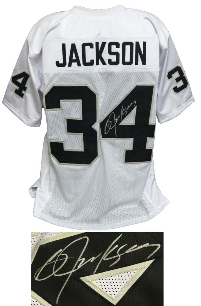 Bo Jackson Signed White Custom Football Jersey - JACJRY301 - Bo Jackson Signed White Custom Football Jersey product image