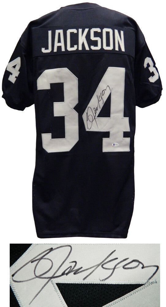 Bo Jackson Signed Black Custom Football Jersey (Beckett) - JACJRY303 - Bo Jackson Signed Black Custom Football Jersey (Beckett) product image
