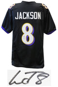 Lamar Jackson Signed Black Custom Football Jersey (JSA) - JACJRY333 - Lamar Jackson Signed Black Custom Football Jersey (JSA) product image