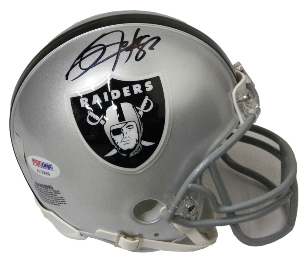 Bo Jackson Signed Raiders Riddell Mini Helmet (Beckett Holo) - JACMIN303 - Bo Jackson Signed Raiders Riddell Mini Helmet (Beckett Holo) product image