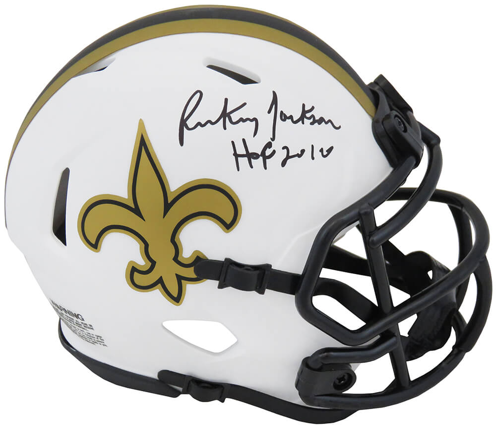 Rickey Jackson Signed New Orleans Saints Lunar Eclipse Riddell Speed Mini Helmet w/HOF 2010 - JACMIN327 - Rickey Jackson Signed New Orleans Saints Lunar Eclipse Riddell Speed Mini Helmet w/HOF 2010 product image