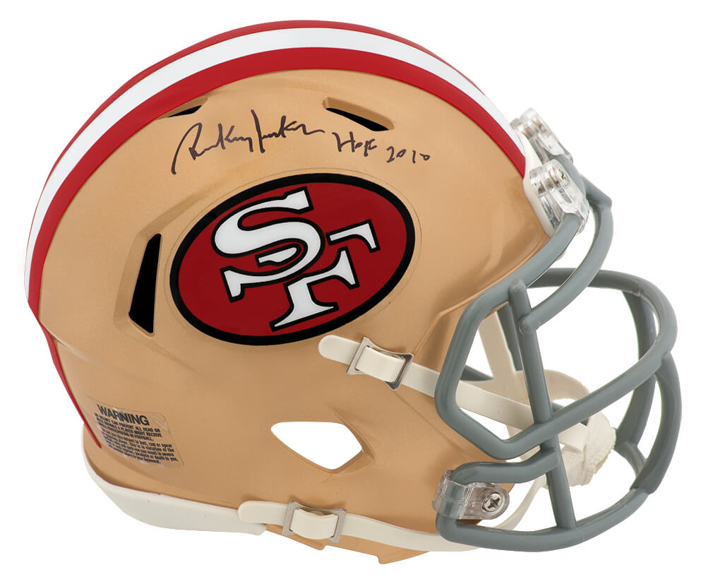 Rickey Jackson Signed San Francsco 49ers Throwback Riddell Speed Mini Helmet w/HOF 2010 - JACMIN329 - Rickey Jackson Signed San Francsco 49ers Throwback Riddell Speed Mini Helmet w/HOF 2010 product image