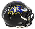 Lamar Jackson Signed Baltimore Ravens Riddell Speed Mini Helmet - JACMIN340 - Lamar Jackson Signed Baltimore Ravens Riddell Speed Mini Helmet product image