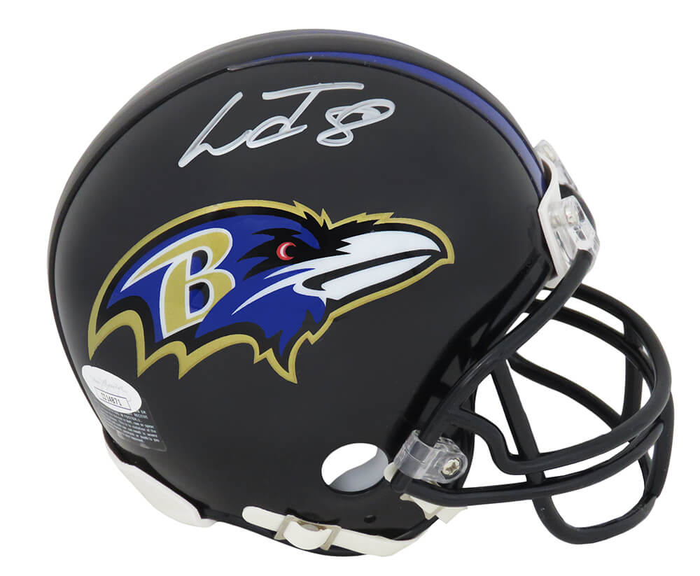 Lamar Jackson Signed Baltimore Ravens Riddell Mini Helmet (JSA) - JACMIN344 - Lamar Jackson Signed Baltimore Ravens Riddell Mini Helmet (JSA) product image