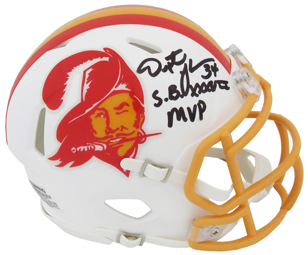 Dexter Jackson Signed Tampa Bay Buccaneers White Throwback Riddell Speed Mini Helmet w/SB XXXVII MVP - JACMIN350 - Dexter Jackson Signed Tampa Bay Buccaneers White Throwback Riddell Speed Mini Helmet w/SB XXXVII MVP product image