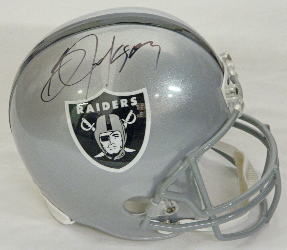 Bo Jackson Signed Raiders Riddell Full Size Replica Helmet - JACREP300 - Bo Jackson Signed Raiders Riddell Full Size Replica Helmet product image