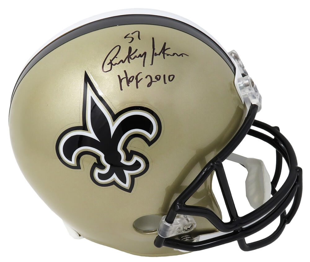 Rickey Jackson Signed New Orleans Saints Riddell Full Size Replica Helmet w/HOF 2010 - JACREP311 - Rickey Jackson Signed New Orleans Saints Riddell Full Size Replica Helmet w/HOF 2010 product image