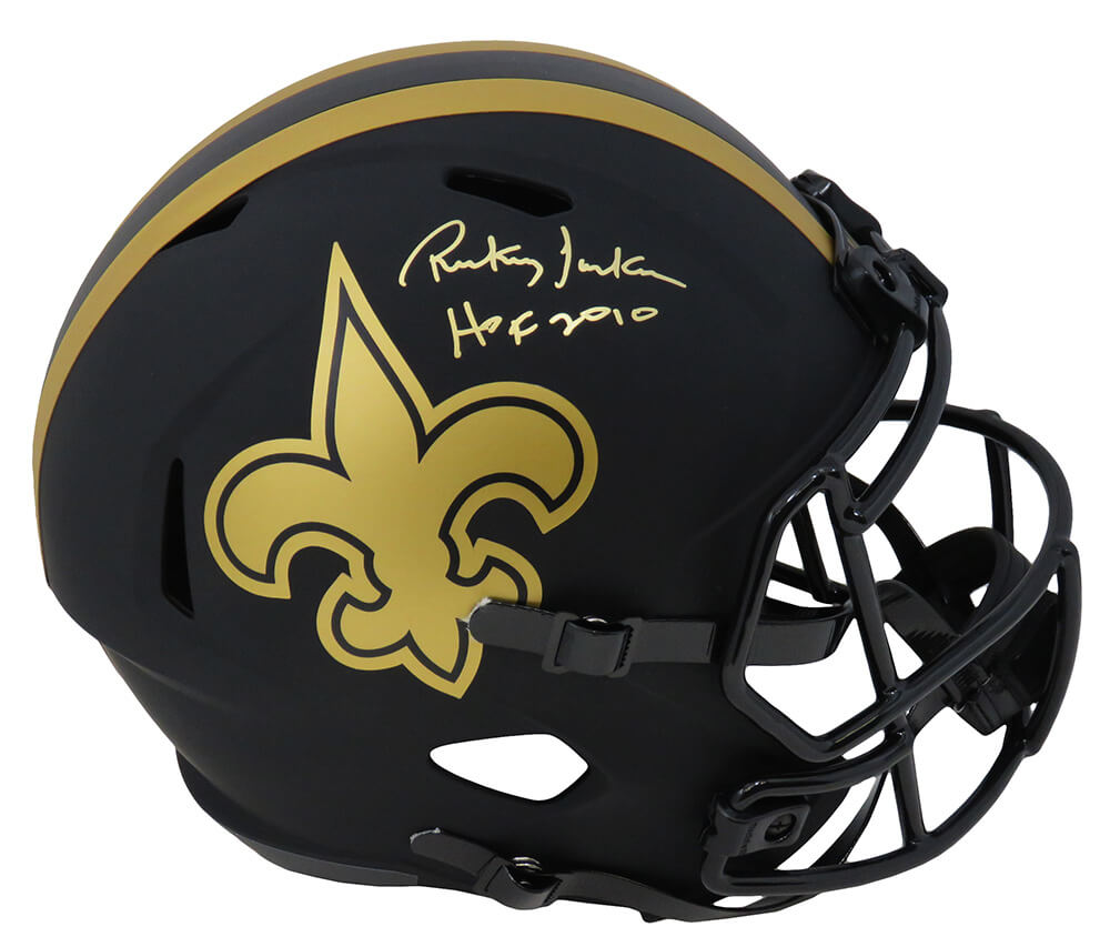 Rickey Jackson Signed New Orleans Saints Eclipse Black Matte Riddell Full Size Speed Replica Helmet w/HOF 2010 - JACREP312 - Rickey Jackson Signed New Orleans Saints Eclipse Black Matte Riddell Full Size Speed Replica Helmet w/HOF 2010 product image