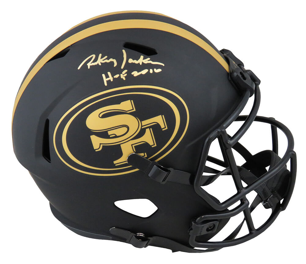 Rickey Jackson Signed San Francisco 49ers Eclipse Black Matte Riddell Full Size Speed Replica Helmet w/HOF 2010 - JACREP314 - Rickey Jackson Signed San Francisco 49ers Eclipse Black Matte Riddell Full Size Speed Replica Helmet w/HOF 2010 product image