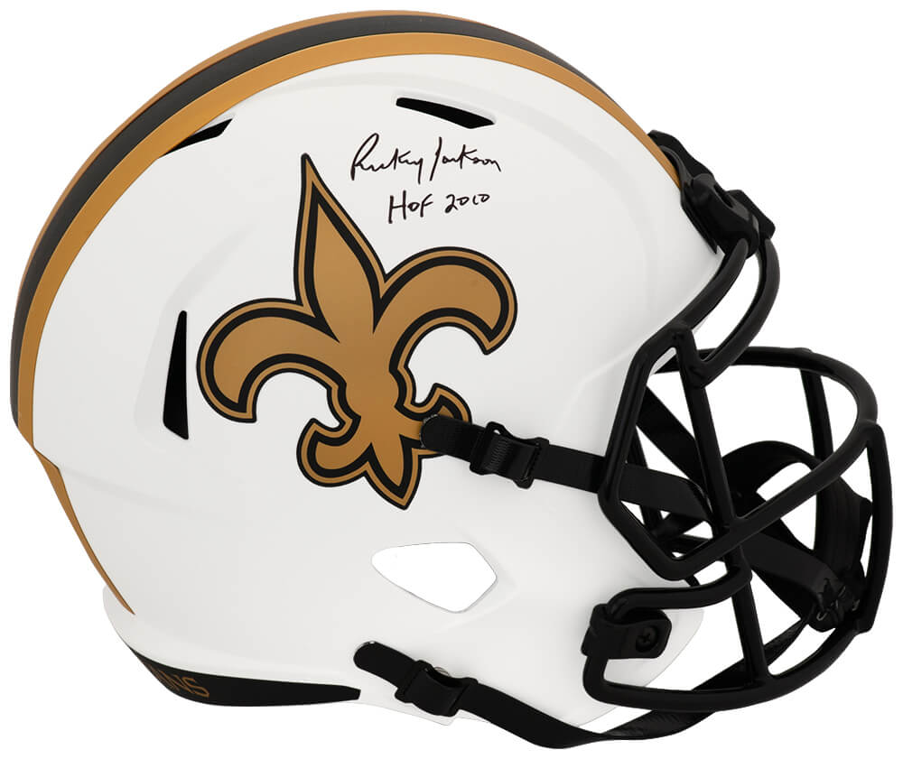 Rickey Jackson Signed New Orleans Saints LUNAR Riddell Full Size Speed Replica Helmet w/HOF 2010 - JACREP318 - Rickey Jackson Signed New Orleans Saints LUNAR Riddell Full Size Speed Replica Helmet w/HOF 2010 product image