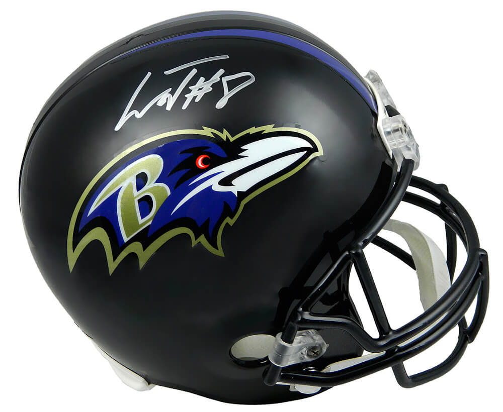 Lamar Jackson Signed Baltimore Ravens Riddell Full Size Replica Helmet - JACREP320 - Lamar Jackson Signed Baltimore Ravens Riddell Full Size Replica Helmet product image