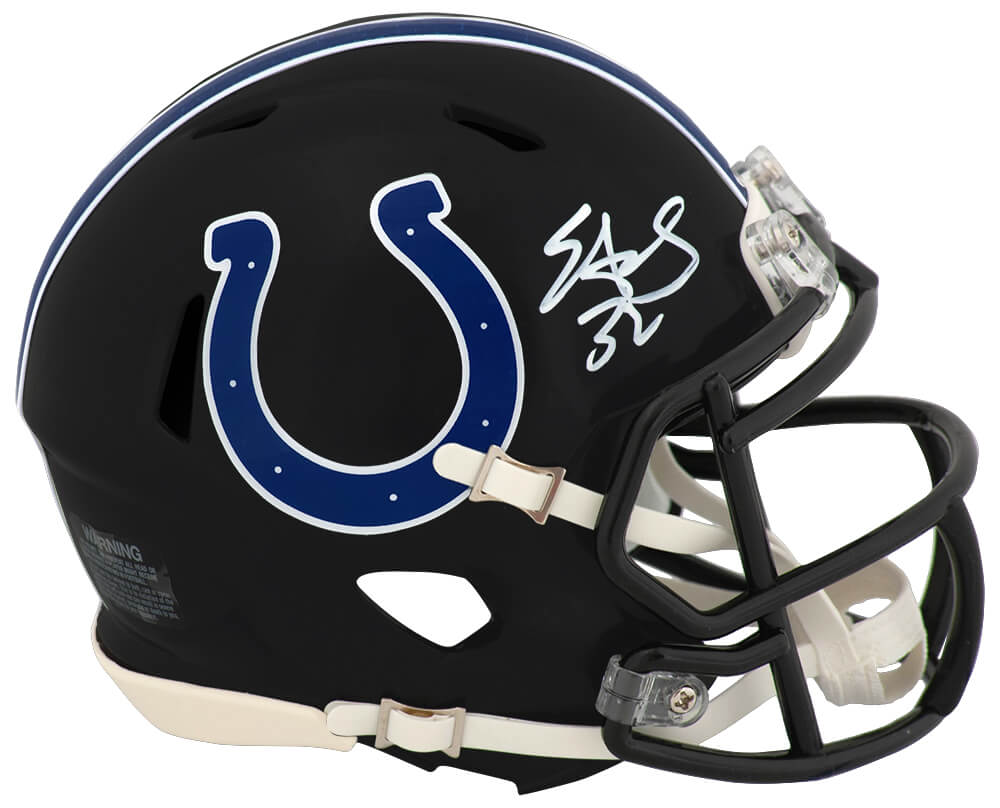 Edgerrin James Signed Indianapolis Colts 2023 Black Alternate Riddell Speed Mini Helmet - JAMMIN302 - Edgerrin James Signed Indianapolis Colts 2023 Black Alternate Riddell Speed Mini Helmet product image