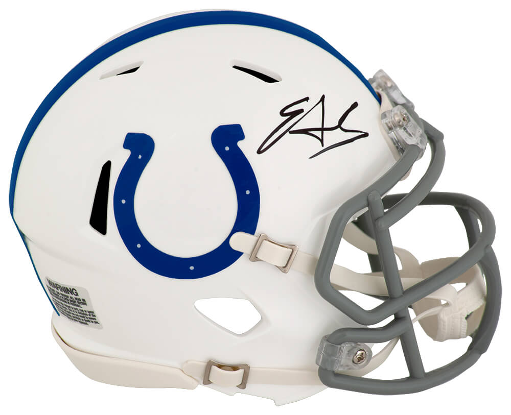 Edgerrin James Signed Indianapolis Colts Riddell Speed Mini Helmet - JAMMIN304 - Edgerrin James Signed Indianapolis Colts Riddell Speed Mini Helmet product image