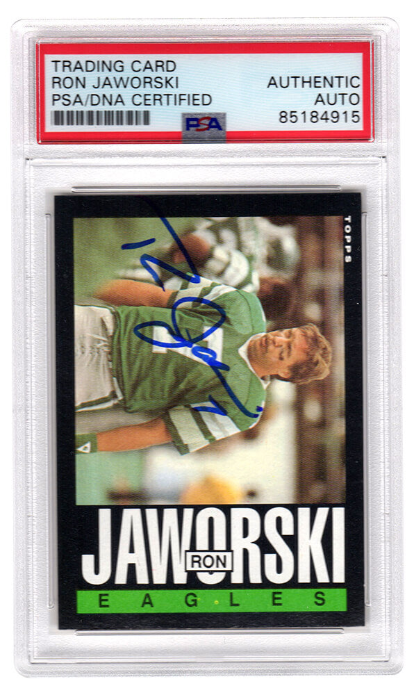 Ron Jaworski Signed Philadelphia Eagles 1985 Topps Football Trading Card #132 - (PSA Encapsulated) - JAWCAR301 - Ron Jaworski Signed Philadelphia Eagles 1985 Topps Football Trading Card #132 - (PSA Encapsulated) product image