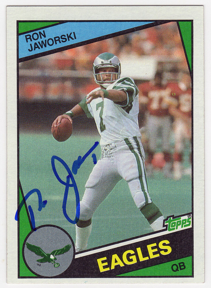 Ron Jaworski Signed Philadelphia Eagles 1984 Topps Football Trading Card #330 - JAWCAR302 - Ron Jaworski Signed Philadelphia Eagles 1984 Topps Football Trading Card #330 product image