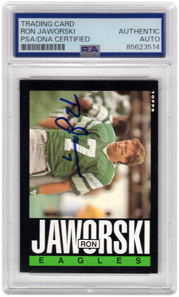 Ron Jaworski Signed Philadelphia Eagles 1985 Topps Football Card #132 - (PSA Encapsulated) - JAWCAR304 - Ron Jaworski Signed Philadelphia Eagles 1985 Topps Football Card #132 - (PSA Encapsulated) product image