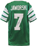 Ron Jaworski Signed Green Throwback Custom Football Jersey w/Polish Rifle - JAWJRY301 - Ron Jaworski Signed Green Throwback Custom Football Jersey w/Polish Rifle product image