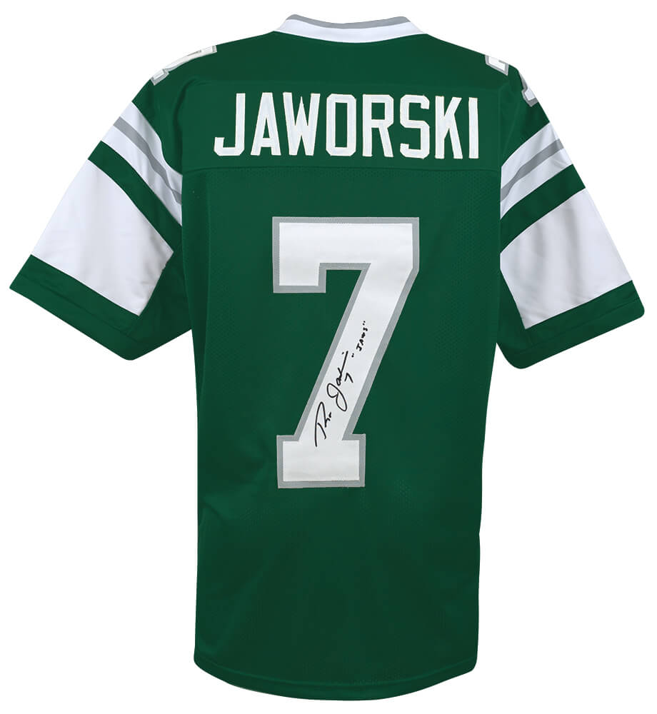 Ron Jaworski Signed Green Throwback Custom Football Jersey w/Jaws - JAWJRY302 - Ron Jaworski Signed Green Throwback Custom Football Jersey w/Jaws product image