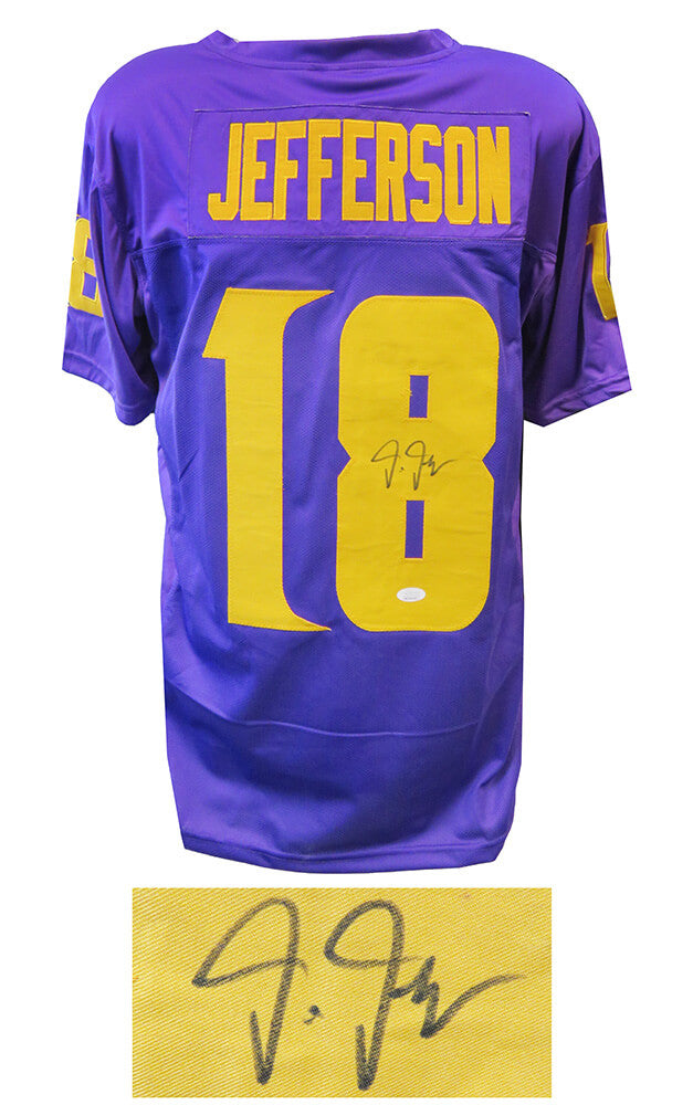 Justin Jefferson Signed Purple Color Rush Custom Football Jersey (JSA) - JEFJRY310 - Justin Jefferson Signed Purple Color Rush Custom Football Jersey (JSA) product image